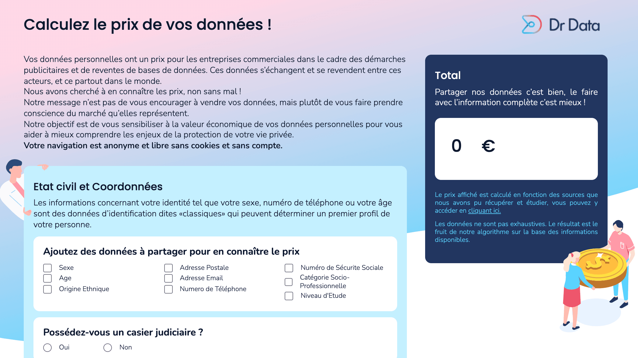 Prix des données